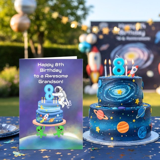 Sonson Glad 8-årsdag Astronaut med Cool  Kort (Skapare uppladdad)