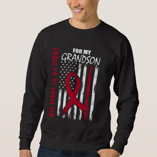 Sonson Multipel Myelom Medvetenhet Amerikansk Flag Lång Ärmad Tröja (Framsida)