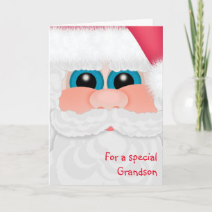 Sonson på gulligt Santa för jul ansikte Helgkort