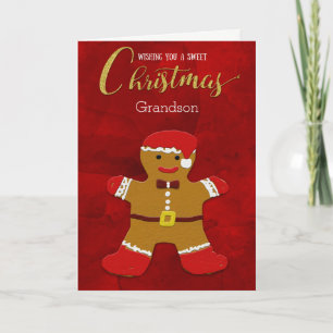 Sonsonjulpepparkaksgubbe Santa Helgkort