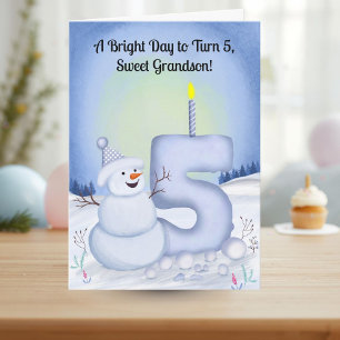 Sonsons 5-års födelsedag Snömannen Snöig Kort