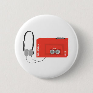 Sony walkman badge retro 80's nostalgia pin knapp