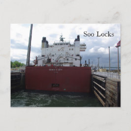 Soo Locks & Edwin H. Gott-postkort Vykort