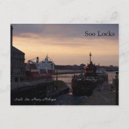 Soo Locks & Herbert C. Jackson-postkort Vykort