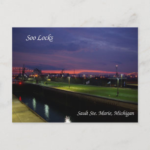 Soo Locks & St Clair-postkort Vykort