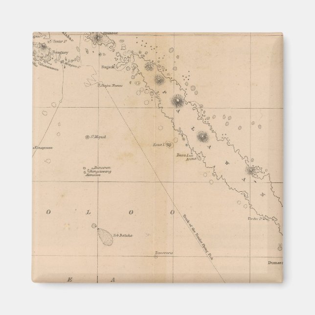 Sooloo Sea, Archipelago, Filippinerna Magnet (Framsidan)