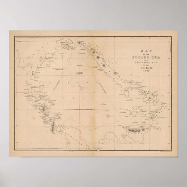 Sooloo Sea, Archipelago, Filippinerna Poster (Framsidan)