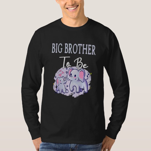 Soon Big Brother To Be Elephants Baby Shower Gende T Shirt (Framsida)