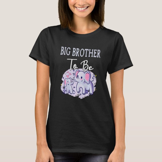 Soon Big Brother To Be Elephants Baby Shower Gende T Shirt (Framsida)
