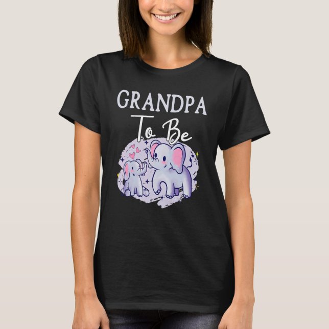 Soon Grandpa To Be Elephants For Baby Shower Gende T Shirt (Framsida)