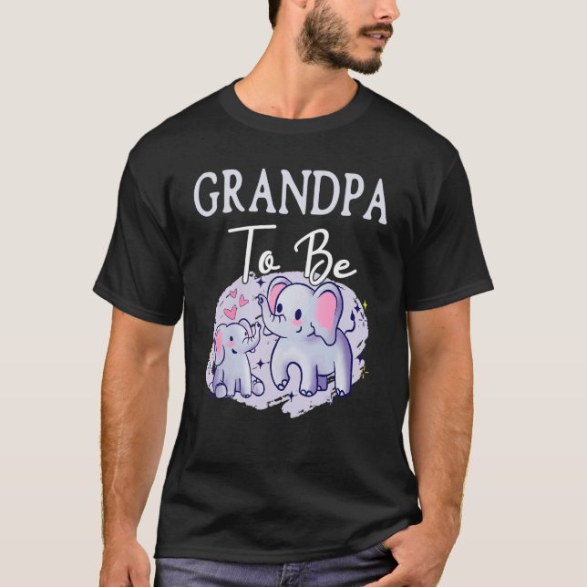 Soon Grandpa To Be Elephants For Baby Shower Gende T Shirt (Framsida)