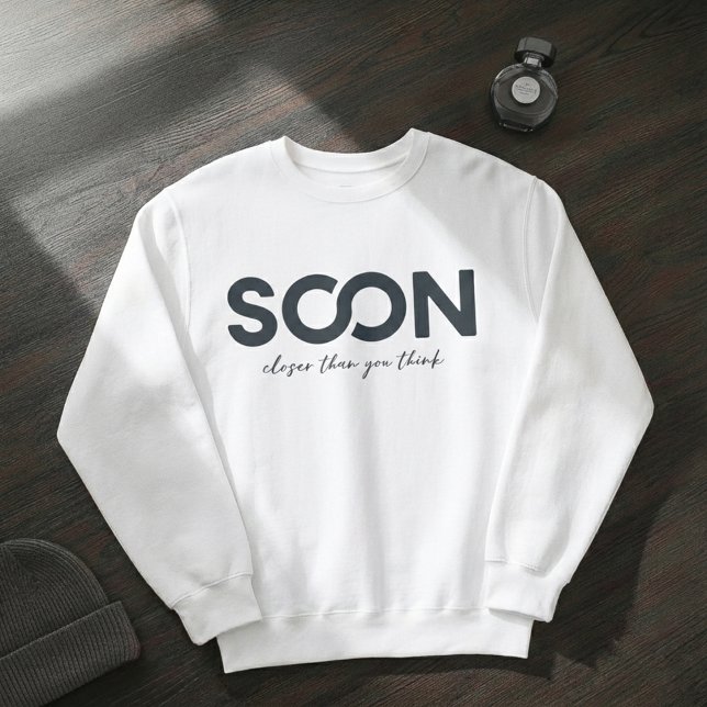 SOON Minimal Statement Hoodie – Ren Vit  Lång Ärmad Tröja (Skapare uppladdad)