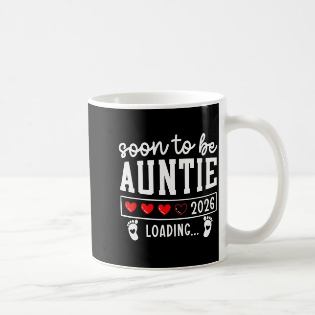 Soon To Be Auntie 2026 Loading Pregnancy Announcem Kaffemugg (Höger)