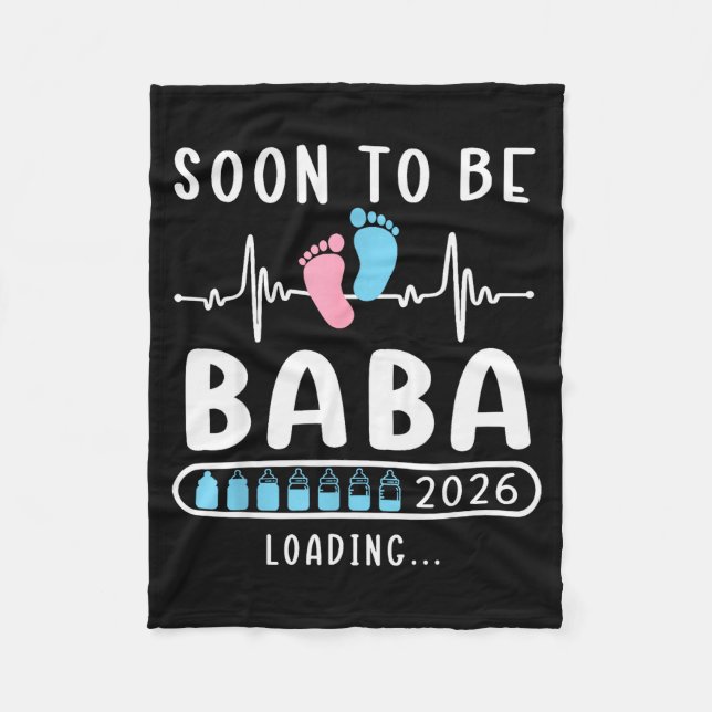 Soon To Be Baba 2026 Loading Promoted To Baba  Fleecefilt (Framsidan)