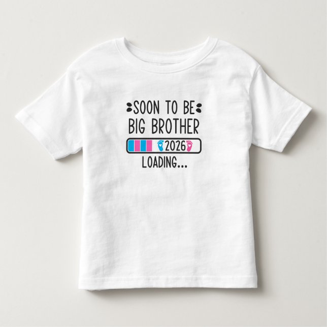 Soon to Be Brother 2026 Loading Pregnancy Announce T Shirt (Framsida)
