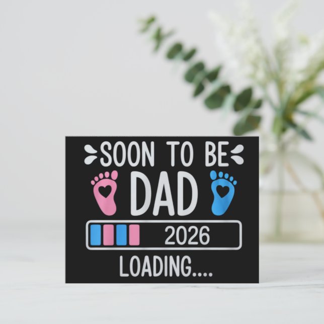 Soon to Be Dad 2026 Loading Pregnancy Announcement Meddelande Vykort (Stående Fram)