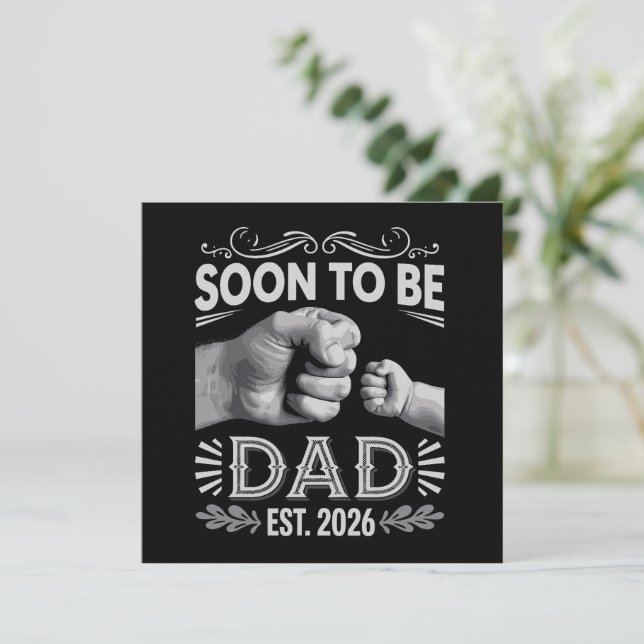 Soon to be Dad 2026 Pregnancy Announcement Inbjudningar (Stående Fram)
