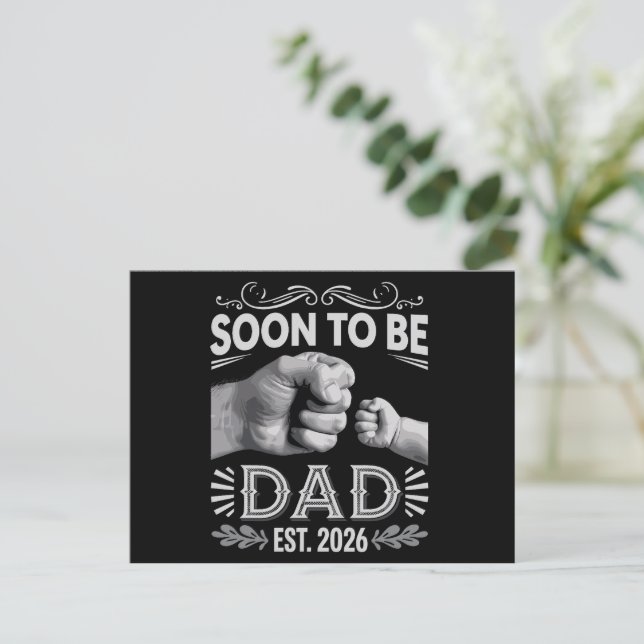 Soon to be Dad 2026 Pregnancy Announcement Meddelande Vykort (Stående Fram)