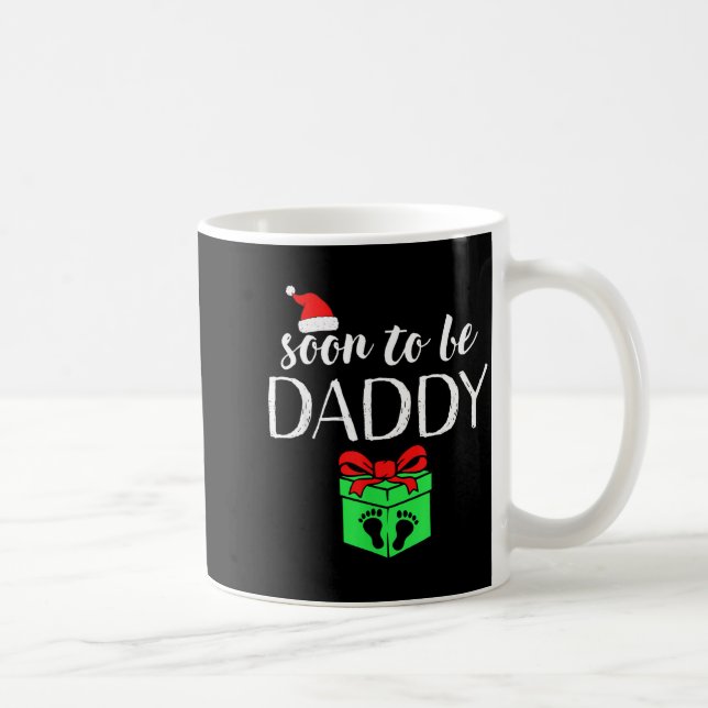 Soon To Be Daddy Christmas Funny Pregnancy Announc Kaffemugg (Höger)