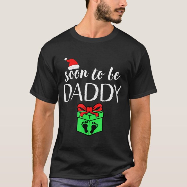Soon To Be Daddy Christmas Funny Pregnancy Announc T Shirt (Framsida)