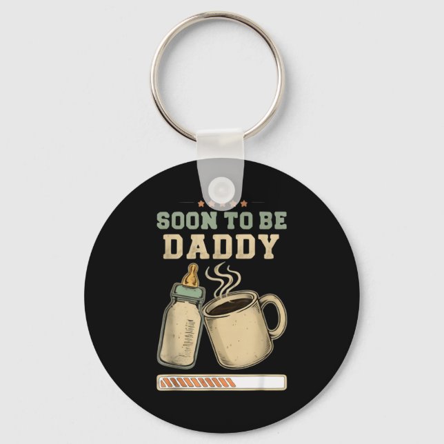 Soon To Be Daddy, Coffee Baby Announcement, Expect Nyckelring (Framsida)