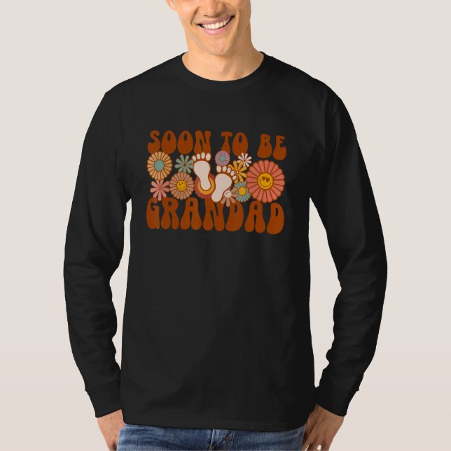 Soon To Be Grandad Groovy Gender Announcement Fami T Shirt (Framsida)