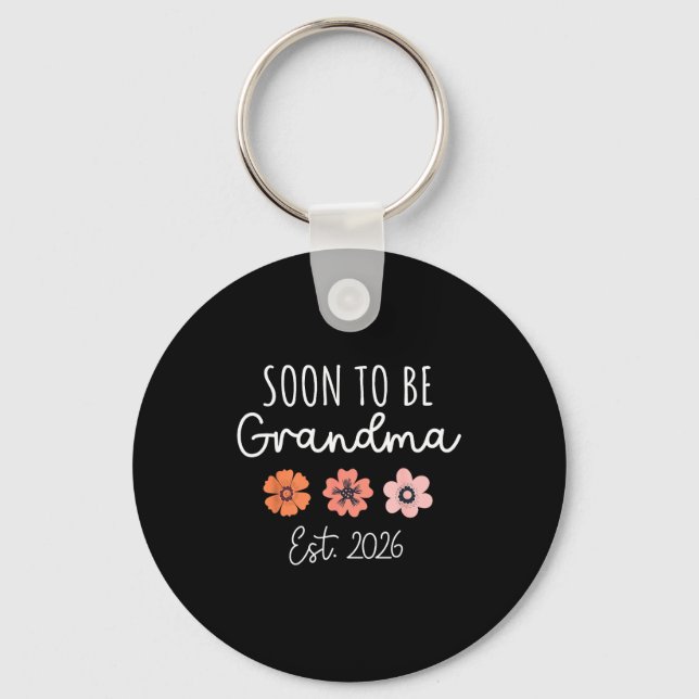 Soon To Be Grandma 2026 Pregnancy Announcement Gra Nyckelring (Framsida)