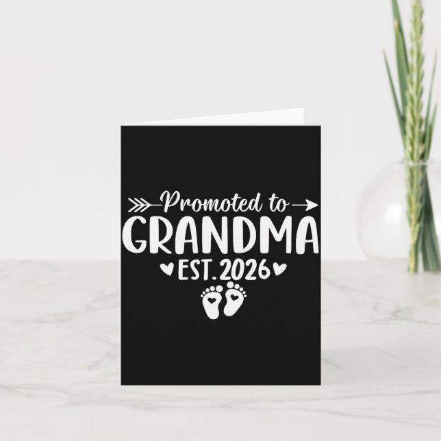 Soon To Be Grandma 2026 Promoted To Grandma Est 20 Kort (Framsida)