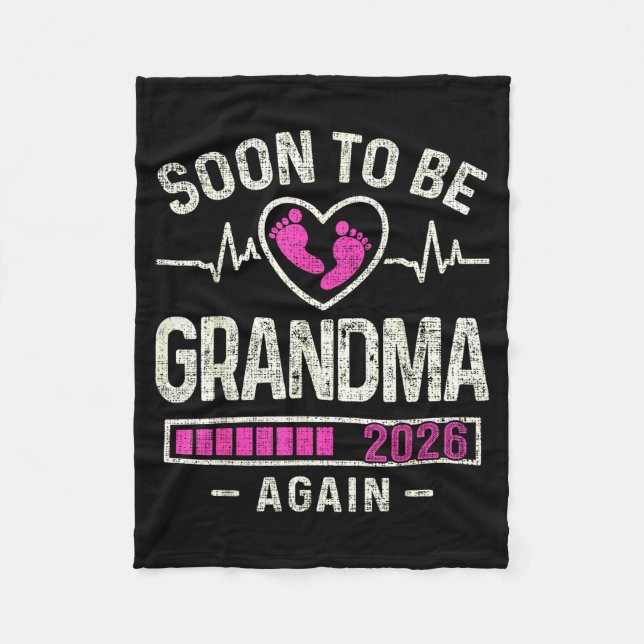 Soon To Be Grandma Again 2026 Expecting Baby Grand Fleecefilt (Framsidan)