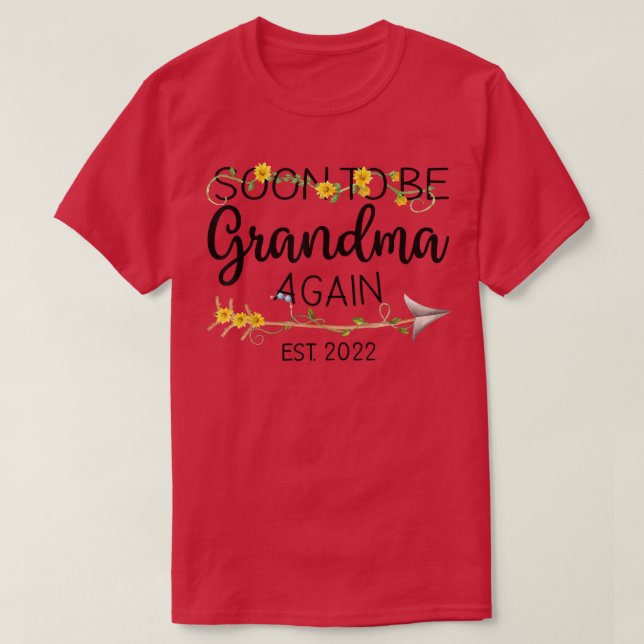 Soon To Be Grandma Again Est 2022 Women First Time T Shirt (Design framsida)