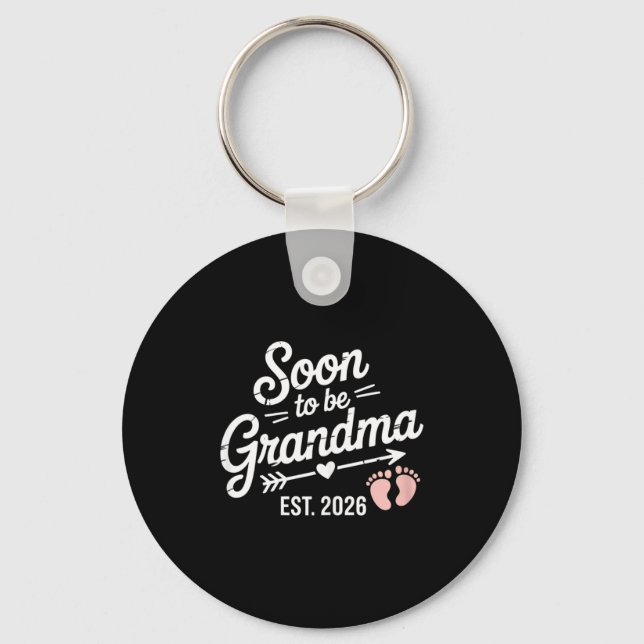 Soon To Be Grandma Pregnancy Announcement Est 2026 Nyckelring (Framsida)