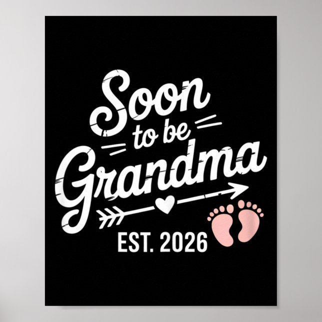 Soon To Be Grandma Pregnancy Announcement Est 2026 Poster (Framsidan)