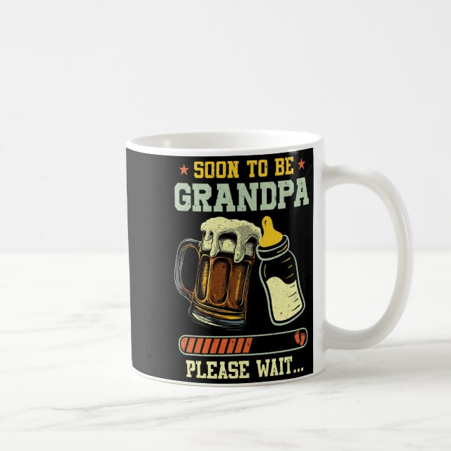 Soon To Be Grandpa Est 2025 Pregnancy Announcement Kaffemugg (Höger)