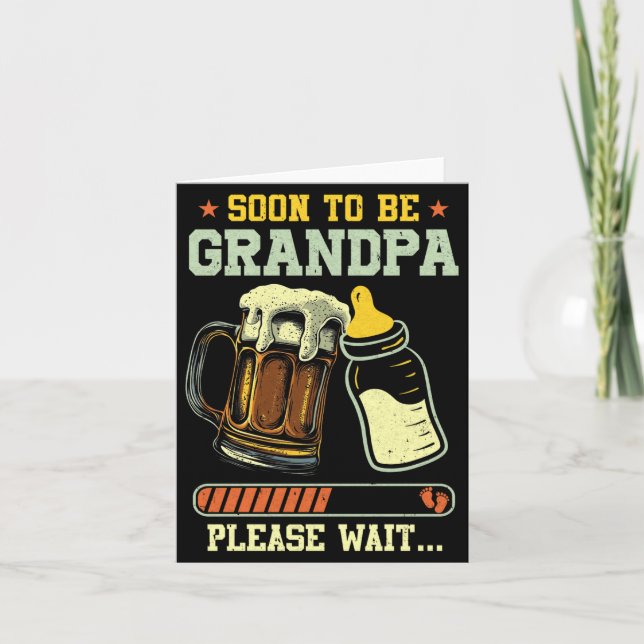 Soon To Be Grandpa Est 2025 Pregnancy Announcement Kort (Framsida)