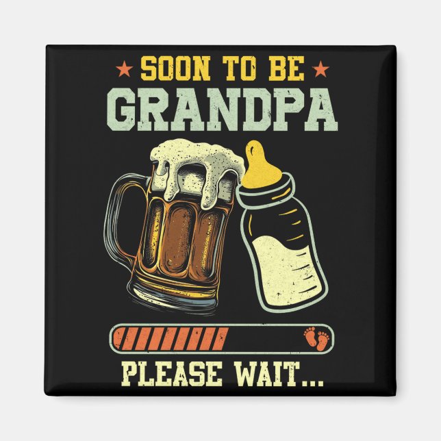 Soon To Be Grandpa Est 2025 Pregnancy Announcement Magnet (Framsidan)