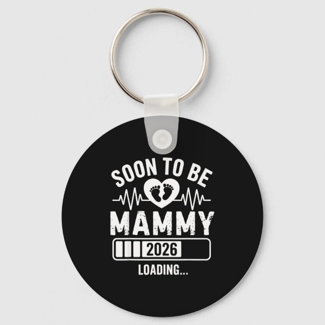 Soon To Be Mammy 26 Loading Pregnancy Announcement Nyckelring (Framsida)