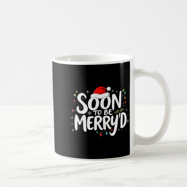 Soon To Be Merry'd Christmas Engaged Fiance Santa  Kaffemugg (Höger)