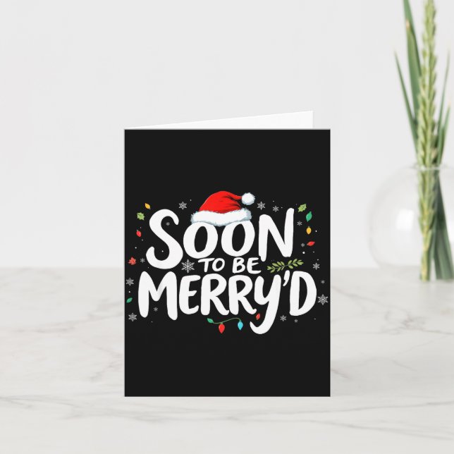 Soon To Be Merry'd Christmas Engaged Fiance Santa  Kort (Framsida)