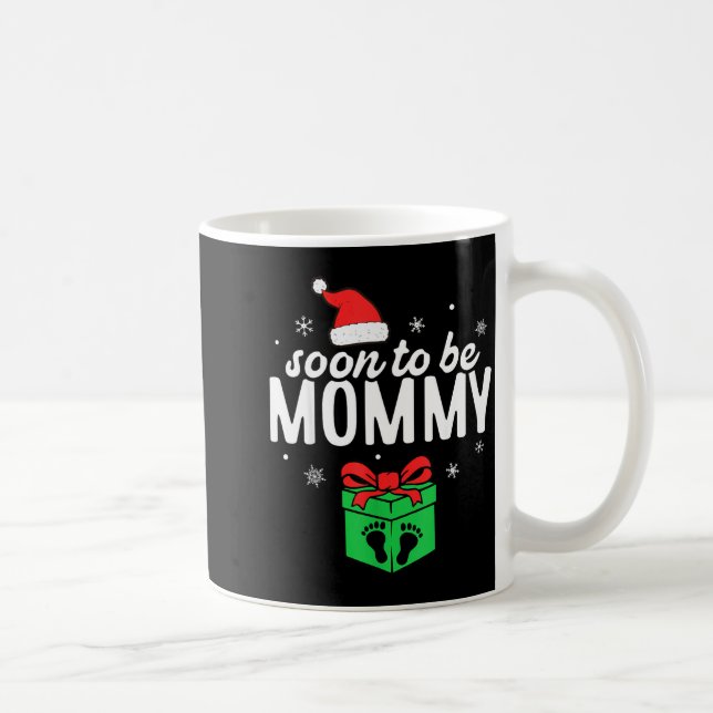 Soon To Be Mommy Christmas Funny Pregnancy Announc Kaffemugg (Höger)