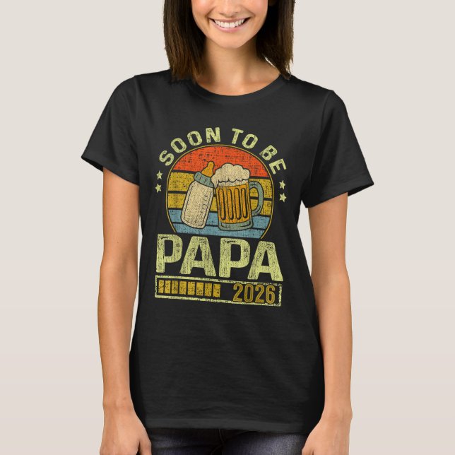 Soon To Be Papa 2026 Expecting Baby Promoted To Fa T Shirt (Framsida)