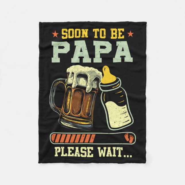 Soon To Be Papa Est 2025 Pregnancy Announcement Lo Fleecefilt (Framsidan)