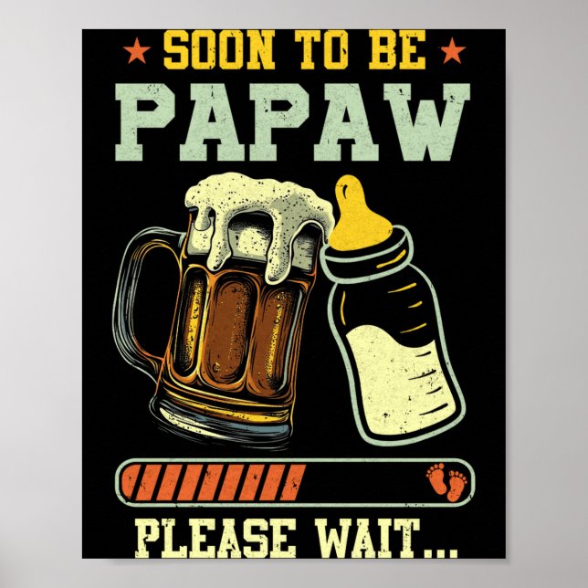 Soon To Be Papaw Est 2025 Pregnancy Announcement L Poster (Framsidan)