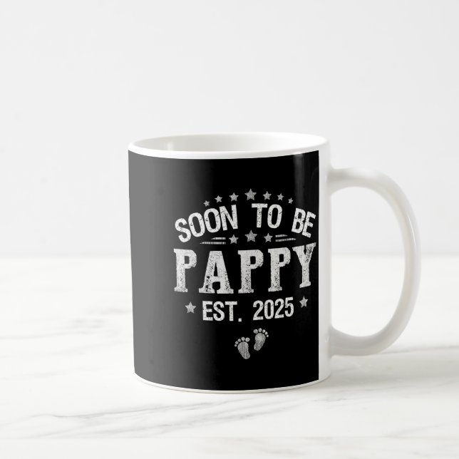 Soon To Be Pappy Est.2025 Father's Day Promoted To Kaffemugg (Höger)