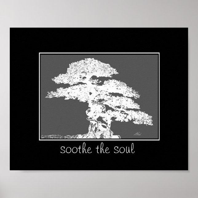 Soothe själ bonsai träd poster citat (Framsidan)