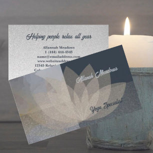 Soothing Guld Lotus Yoga Meditation Affärskort Visitkort