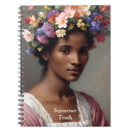 Soournner Truth Porträtt med Blommigt Krona Anteckningsbok