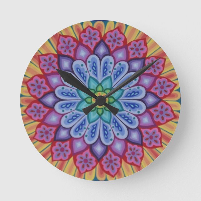 Soozie Wray-klocka för psychedelic Mandala Rund Klocka (Framsida)