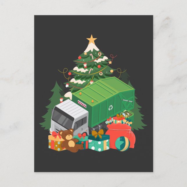 Sopbil Julgran Xmas Sopbilsförare Vykort (Framsida)