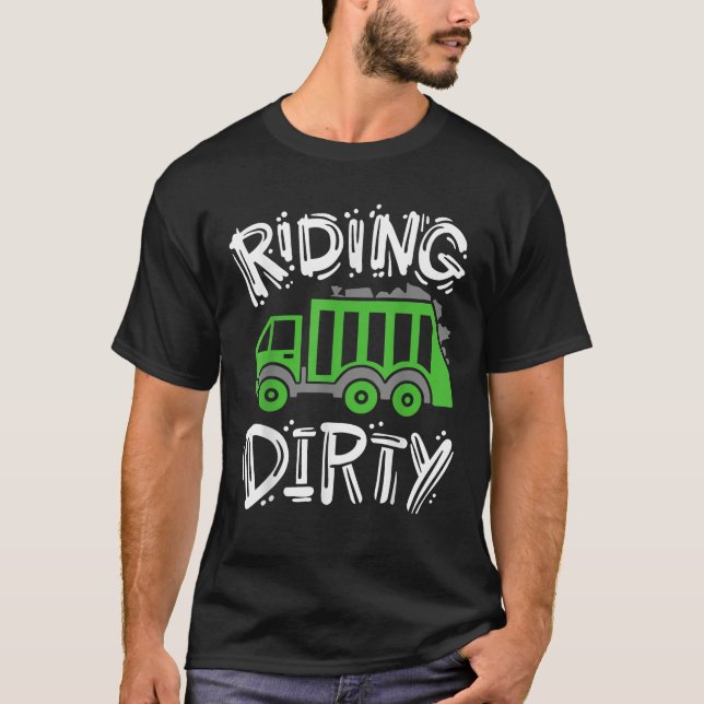 Sopbil kör smutsigt t shirt (Framsida)