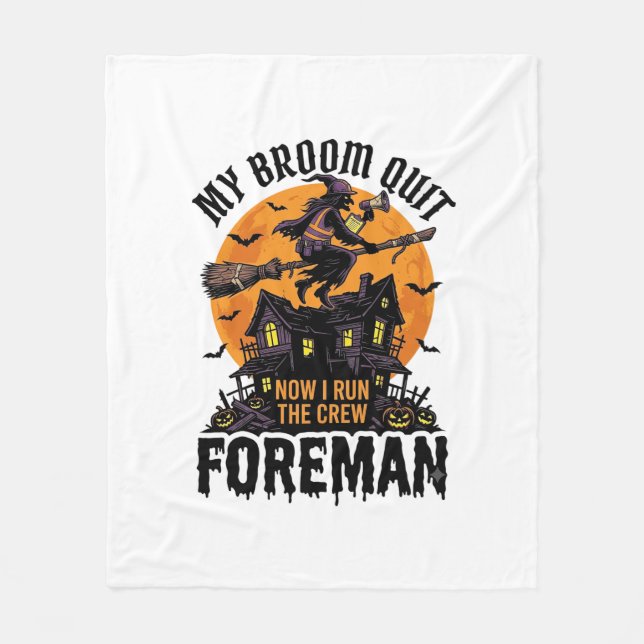 Sopborste Knäckt Förman Häxa Crew Halloween Design Fleecefilt (Framsidan)